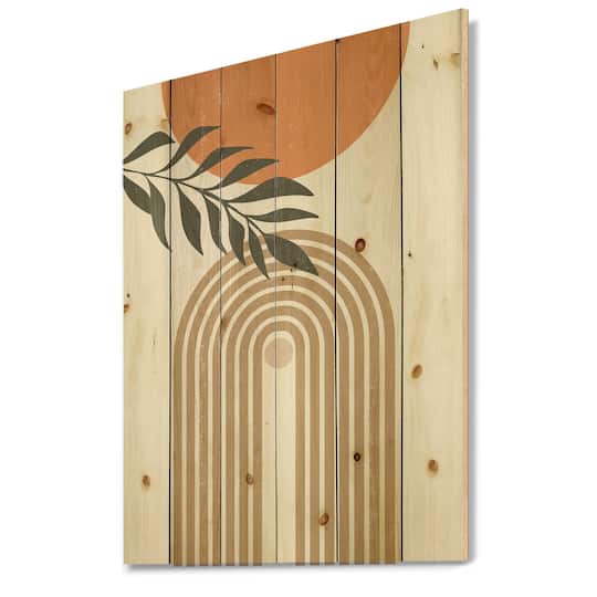 Designart - Abstract Sun Moon Leaves I